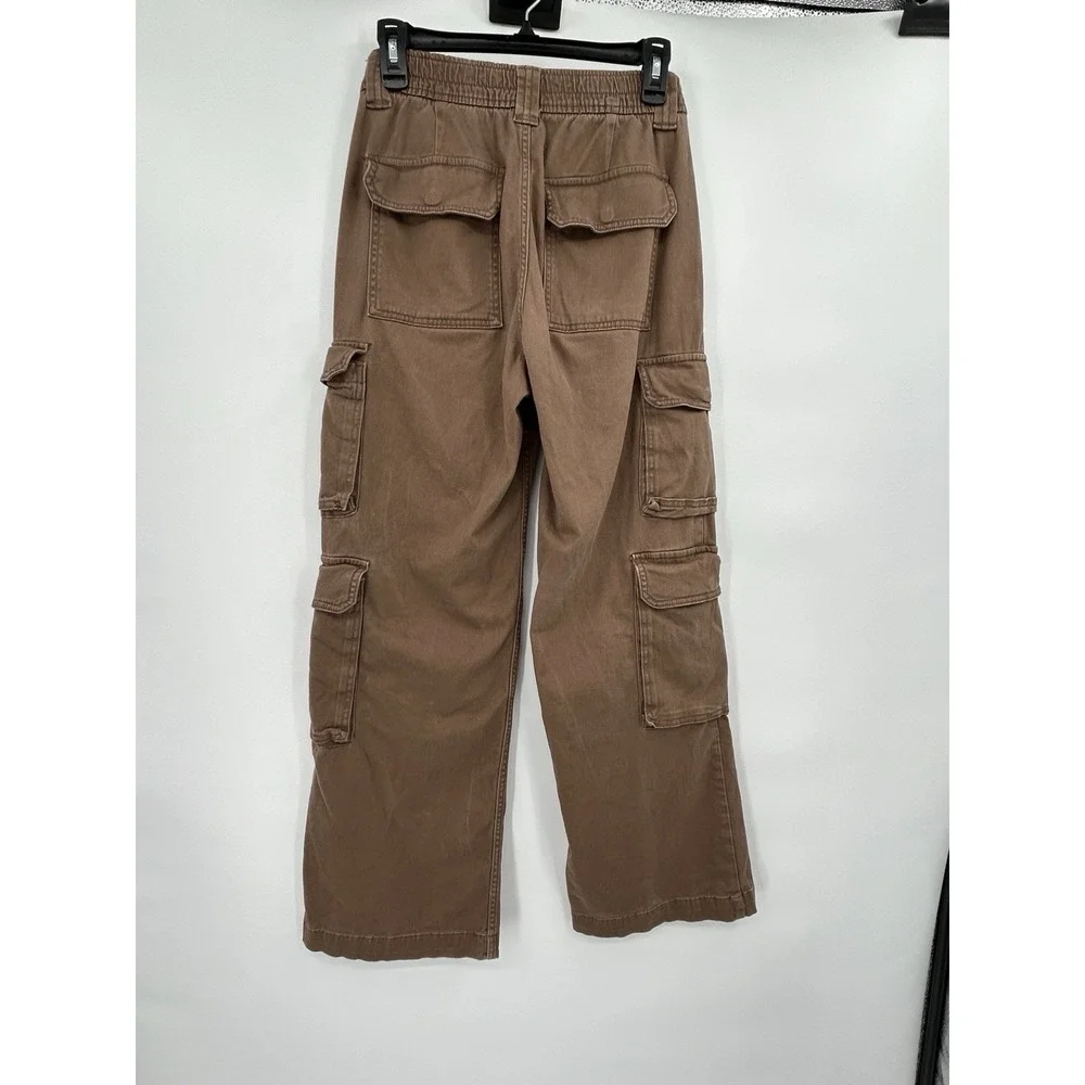 Arizona Jean Co Womens Y2K Wide Leg Cargo Pants Sz 1 Utility Multi Pocket Grunge